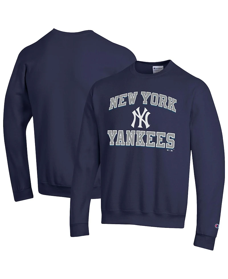 Champion Men's Navy New York Yankees Heart Soul Powerblend Sweatshirt