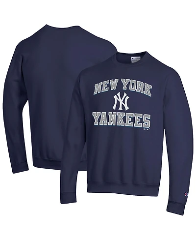 Champion Men's Navy New York Yankees Heart Soul Powerblend Sweatshirt