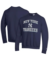 Champion Men's Navy New York Yankees Heart Soul Powerblend Sweatshirt