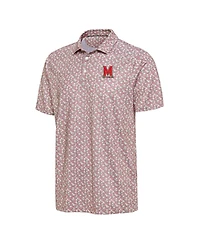 Antigua Men's Pink Maryland Terrapins Desert Dry Dogwood Polo Shirt