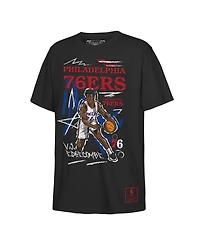 Mitchell & Ness Big Boys and Girls Vj Edgecombe Black Philadelphia 76ers Chalked Up Player Name Number T-Shirt