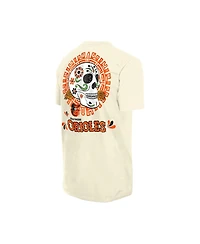 New Era Men's Natural Baltimore Orioles Dia de los Muertos Sugar Skull T-Shirt