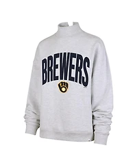'47 Brand Women's Heather Gray Milwaukee Brewers Subtle Muse Mock Neck Sweatshirt