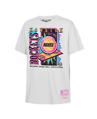 Mitchell & Ness Big Boys and Girls White Houston Rockets Neon Court Shock T-Shirt