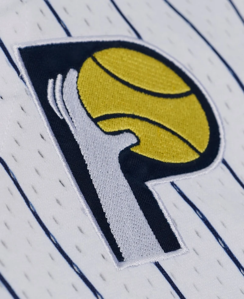 Mitchell & Ness Men's White Indiana Pacers Head Coach Pinstripe Mesh Full-Button Baseball Jersey