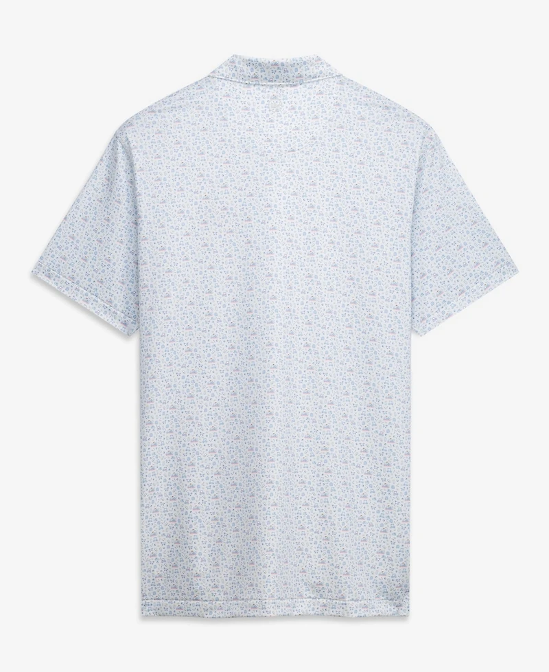 Peter Millar Men's White Arnold Palmer Invitational Custom Print Stretch Polo Shirt