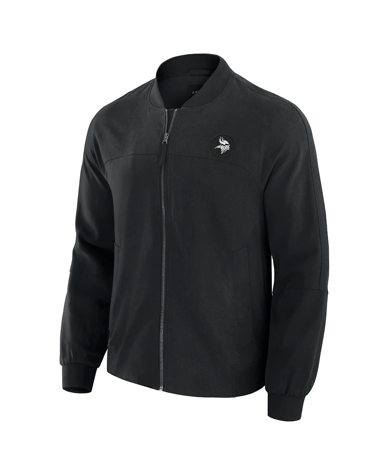 J. Palmer Men's Black Minnesota Vikings Lightweight Cover-4 Tri-Blend Full-Zip Jacket