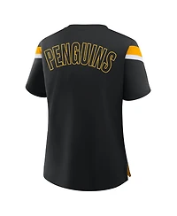 Fanatics Women's Black Pittsburgh Penguins Offside Athena T-Shirt