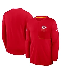 Nike Men's Kansas City Chiefs Sideline Coaches Uv Dri-fit Long Sleeve T-Shirt
