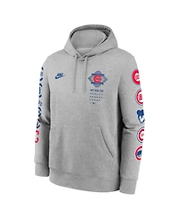 Nike Men's Heather Gray Chicago Cubs 150th Anniversary Club Hoodie