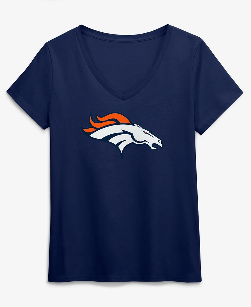 Logo Athletic Women's Navy Denver Broncos Primary V-Neck T-Shirt