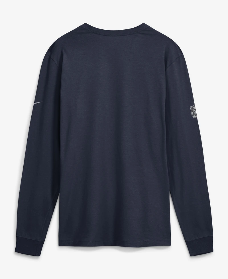 Nike Men's Navy Chicago Bears Sideline Bold Arch Star Dri-fit Long Sleeve T-Shirt