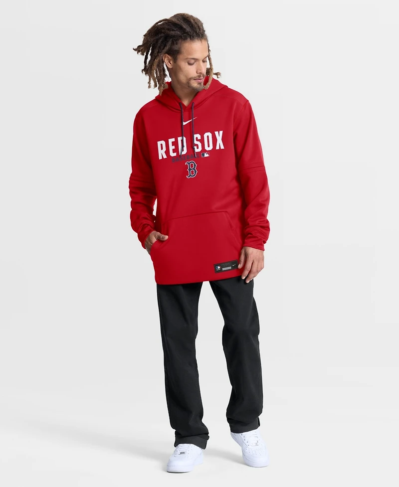 Nike Men's Red Boston Sox Authentic Collection Therma-fit Hoodie