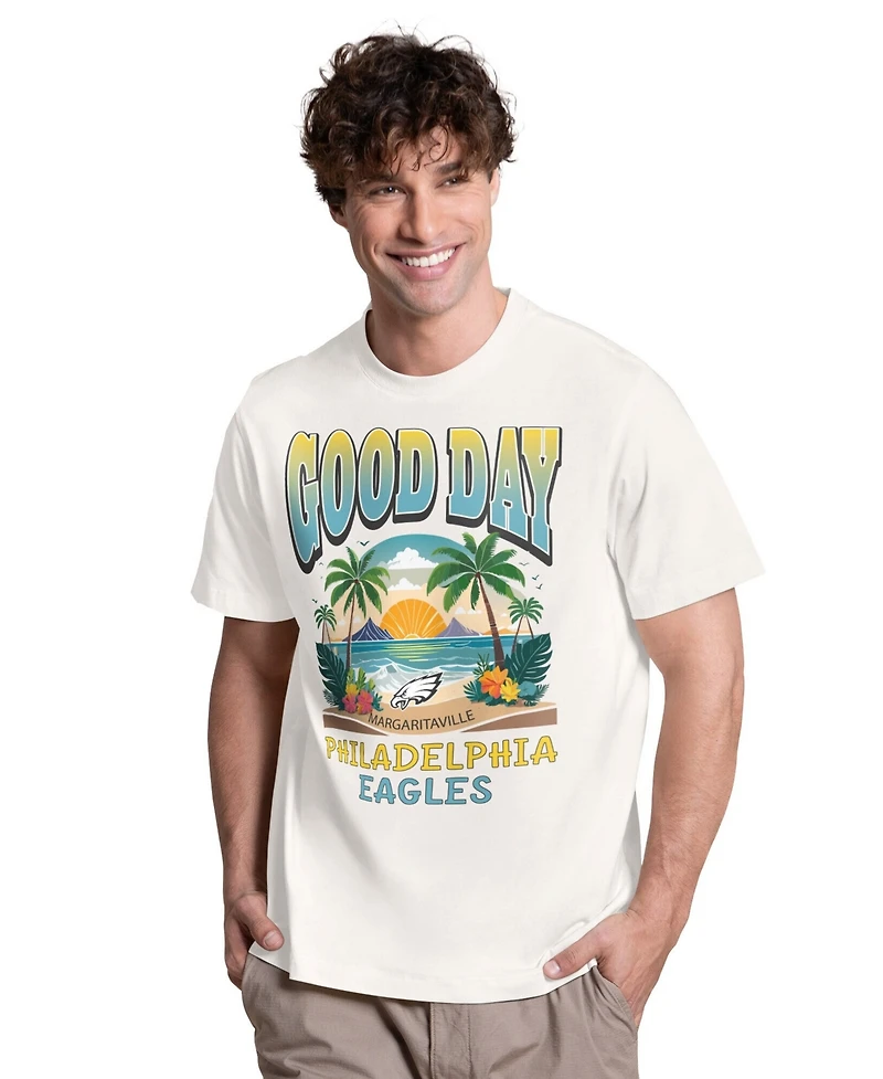 Margaritaville Men's Cream Philadelphia Eagles Good Day T-Shirt