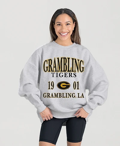 Gameday Couture Women's Ash Grambling Tigers Premium Fleece Pullover Sweatshirt