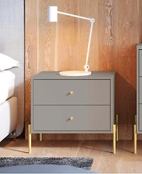 Manhattan Comfort Jasper 2-Piece 25" 2-Drawer Nightstands