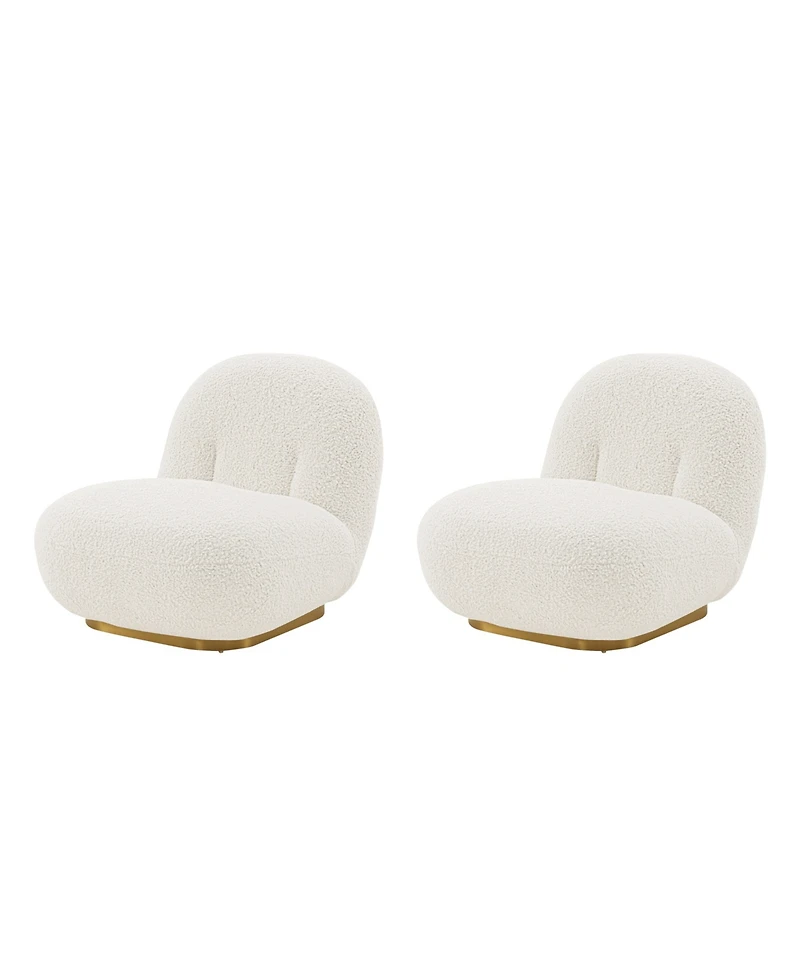 Manhattan Comfort Edina 2-Piece Boucle Upholstered Lounge Chairs