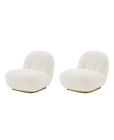 Manhattan Comfort Edina 2-Piece Boucle Upholstered Lounge Chairs