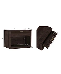 Manhattan Comfort Evelyn 2-Piece 32" Modern 1-Drawer Nightstands