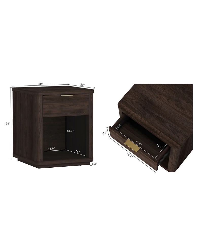 Manhattan Comfort Evelyn 2-Piece 20" -Drawer Nightstands