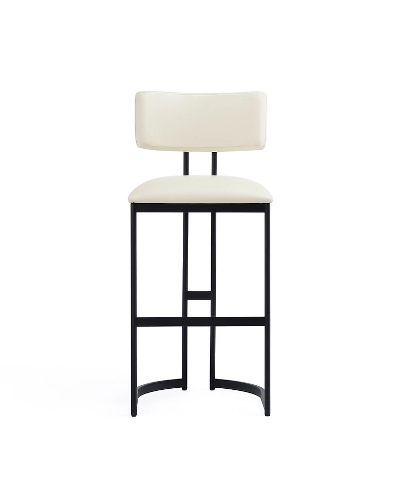 Manhattan Comfort Juno 18.5" Faux Leather Upholstered Metal Barstool