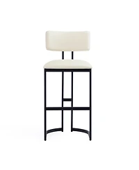 Manhattan Comfort Juno 18.5" Faux Leather Upholstered Metal Barstool