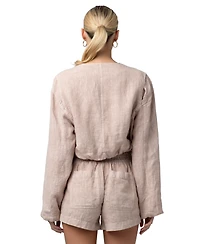 Blank Nyc Women's Collarless Zipper Jacket