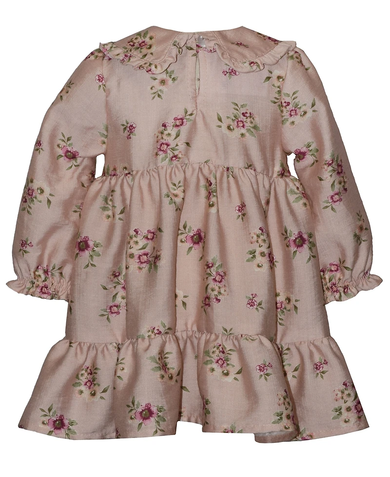 Bonnie Baby Girls' Floral Collar Dress with Headband
