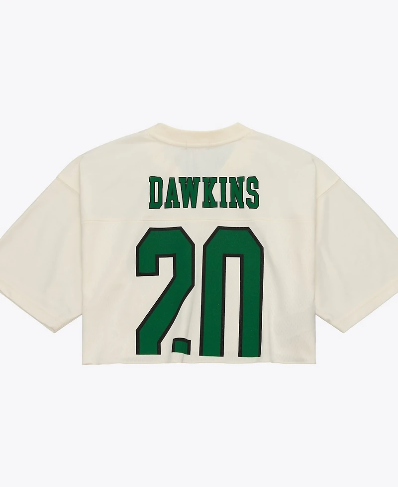 Mitchell & Ness Women's Brian Dawkins Cream Philadelphia Eagles Retired Player Cropped Fashion Jersey