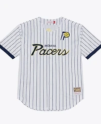 Mitchell & Ness Men's White Indiana Pacers Head Coach Pinstripe Mesh Full-Button Baseball Jersey
