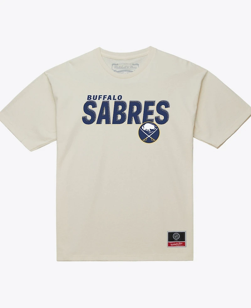 Mitchell & Ness Men's Cream Buffalo Sabres Core Plus T-Shirt