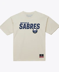 Mitchell & Ness Men's Cream Buffalo Sabres Core Plus T-Shirt