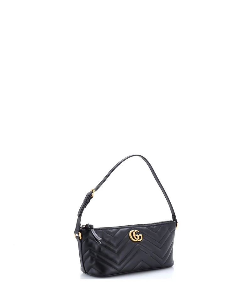 Pre-Owned Gucci Small Gg Marmont Pochette Shoulder Bag Matelasse Leather