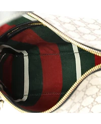 Pre-Owned Gucci Medium Emblem Shoulder Bag Gg Coated Canvas with Leather
