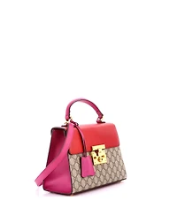 Pre-Owned Gucci Small Padlock Top Handle Bag Gg Coated Canvas and Leather