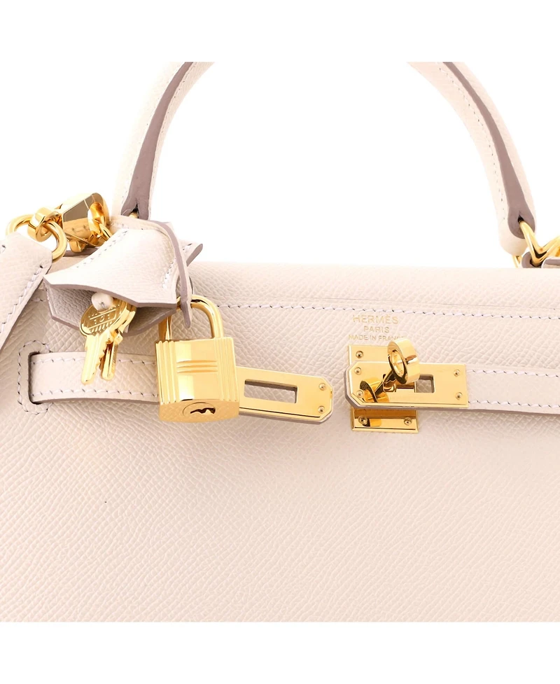 Pre-Owned HERMES Kelly 25 Handbag Light Epsom with Gold Hardware