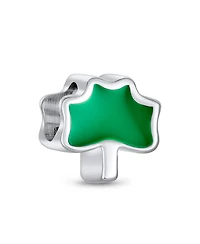 Bling Jewelry Lucky Enamel Green Shamrock Clover Charm Bead .925 Sterling Silver Fits European Bracelet