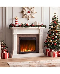 Costway 18" Electric Fireplace Insert Recessed 1500W Fireplace Heater with Remote Control