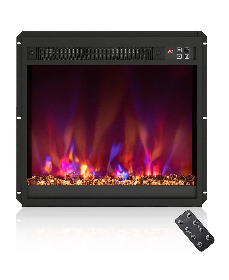 Costway 18" Electric Fireplace Insert Recessed 1500W Fireplace Heater with Remote Control