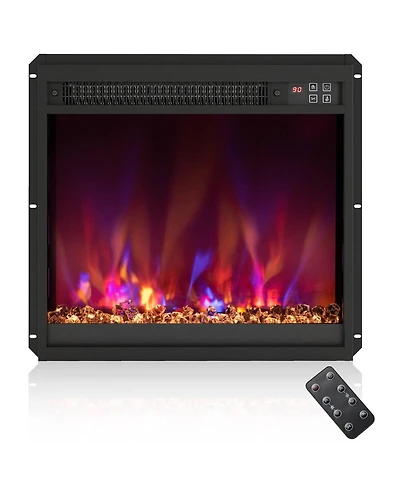 Costway 18" Electric Fireplace Insert Recessed 1500W Fireplace Heater with Remote Control