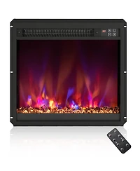 Costway 18" Electric Fireplace Insert Recessed 1500W Fireplace Heater with Remote Control