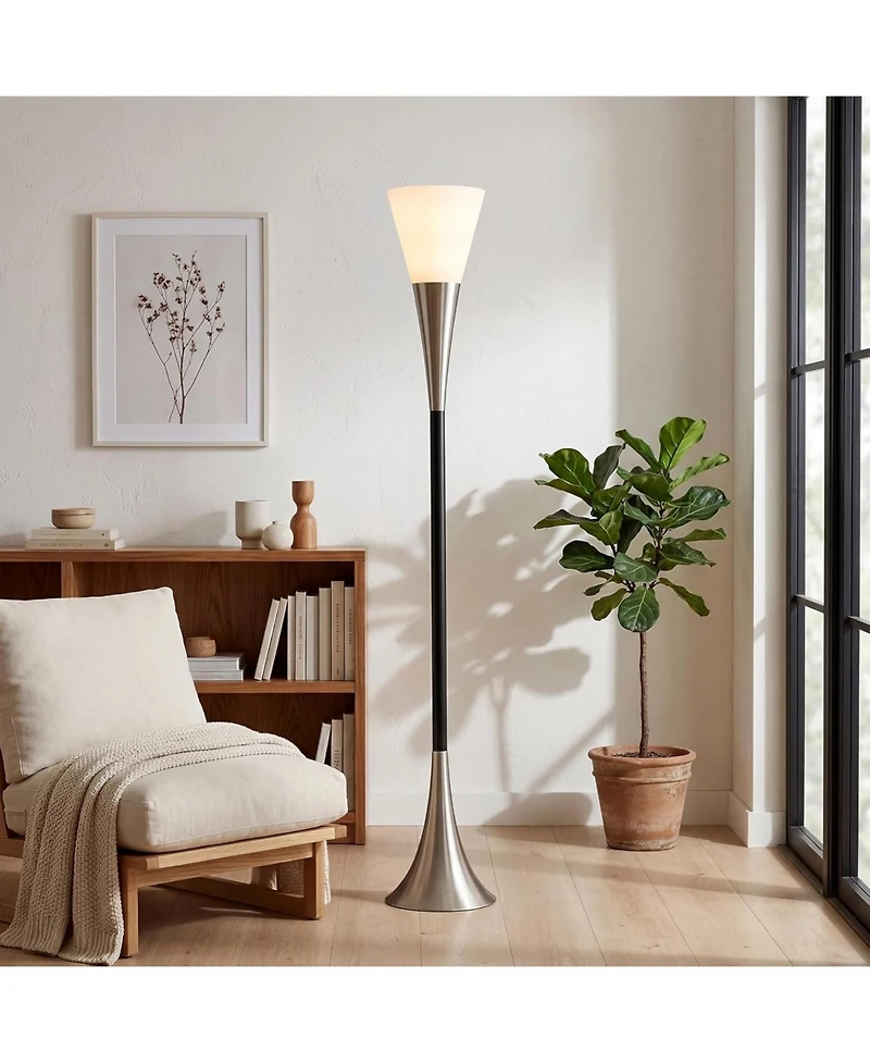 Tribesigns 72.8" Farmhouse Floor Lamp with Sandblasted Glass Lampshade, Tall Standing Floor Lamp with Foot Pedal Switch
