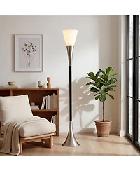 Tribesigns 72.8" Farmhouse Floor Lamp with Sandblasted Glass Lampshade, Tall Standing Floor Lamp with Foot Pedal Switch