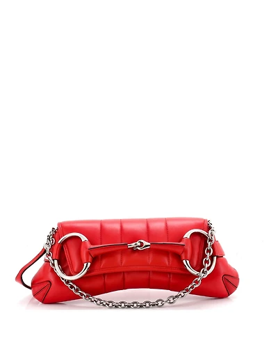 Pre-Owned Gucci Medium Horsebit Chain Shoulder Bag Vertical Quilted Leather