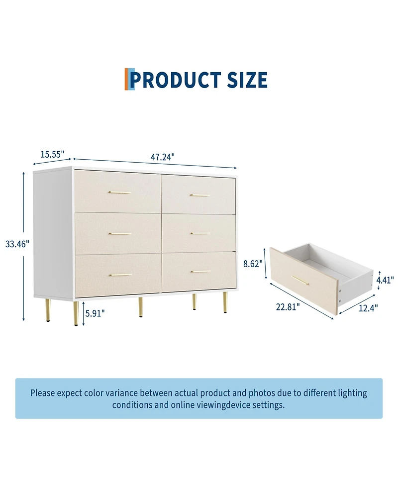 homfan Modern Dresser with 3 to 8 Drawers, Textured Front Storage Chest with Gold-Tone Handles and Legs for Bedroom, Entryway, Living Room