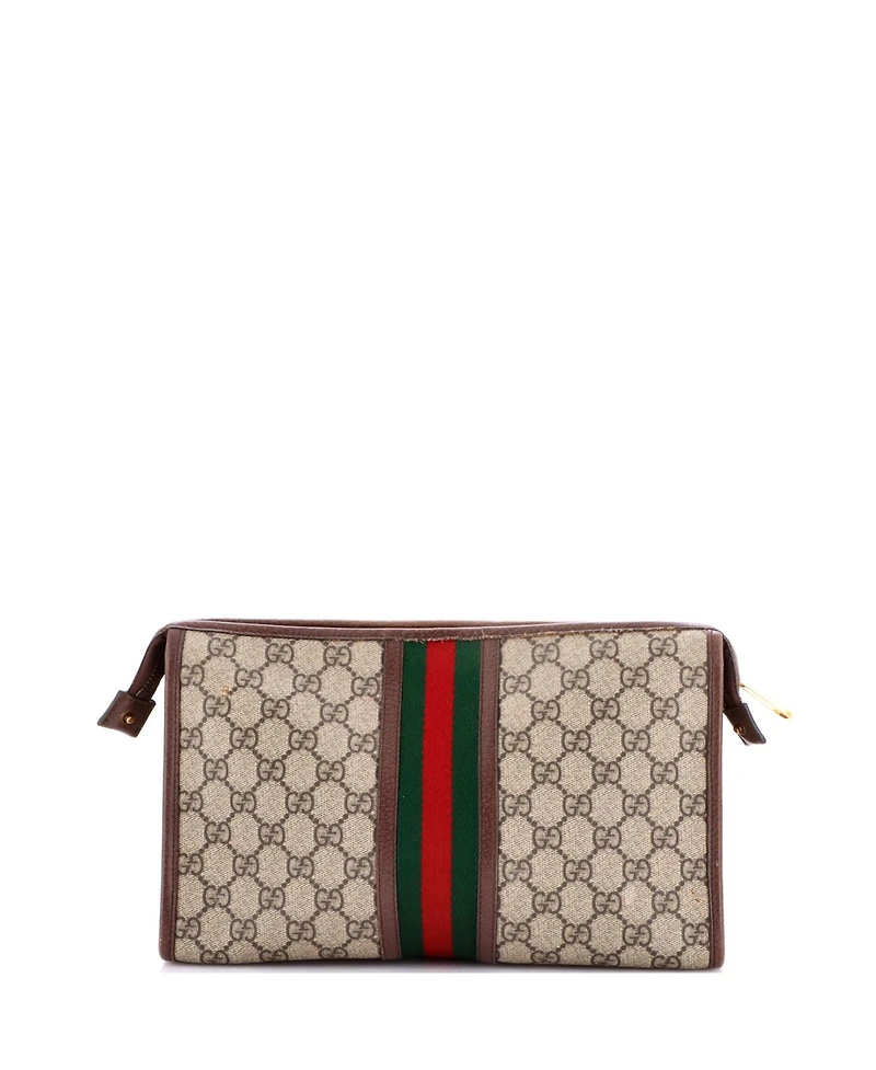 Pre-Owned Gucci Medium Ophidia Pouch Gg Coated Canvas