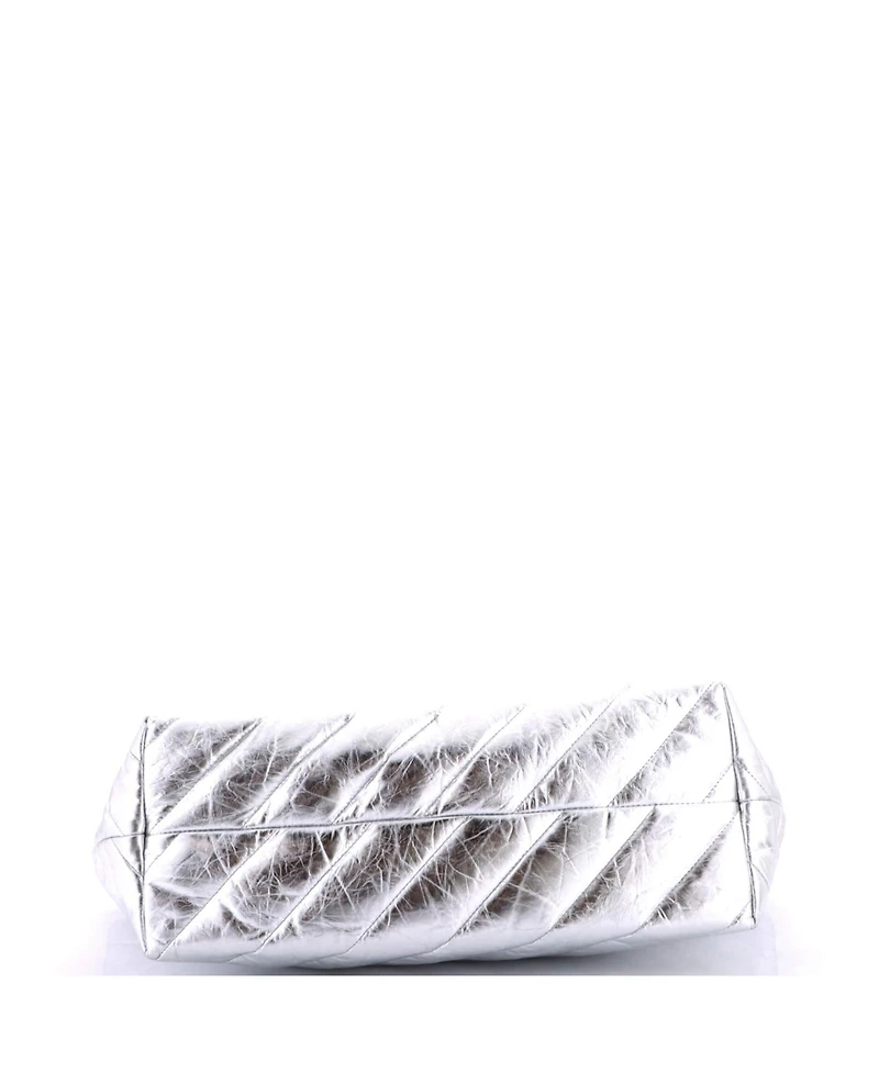 Pre-Owned Balenciaga Medium Crush Carry All Chain Tote Quilted Leather