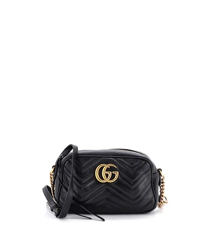 Pre-Owned Gucci Small Gg Marmont Shoulder Bag Matelasse Leather
