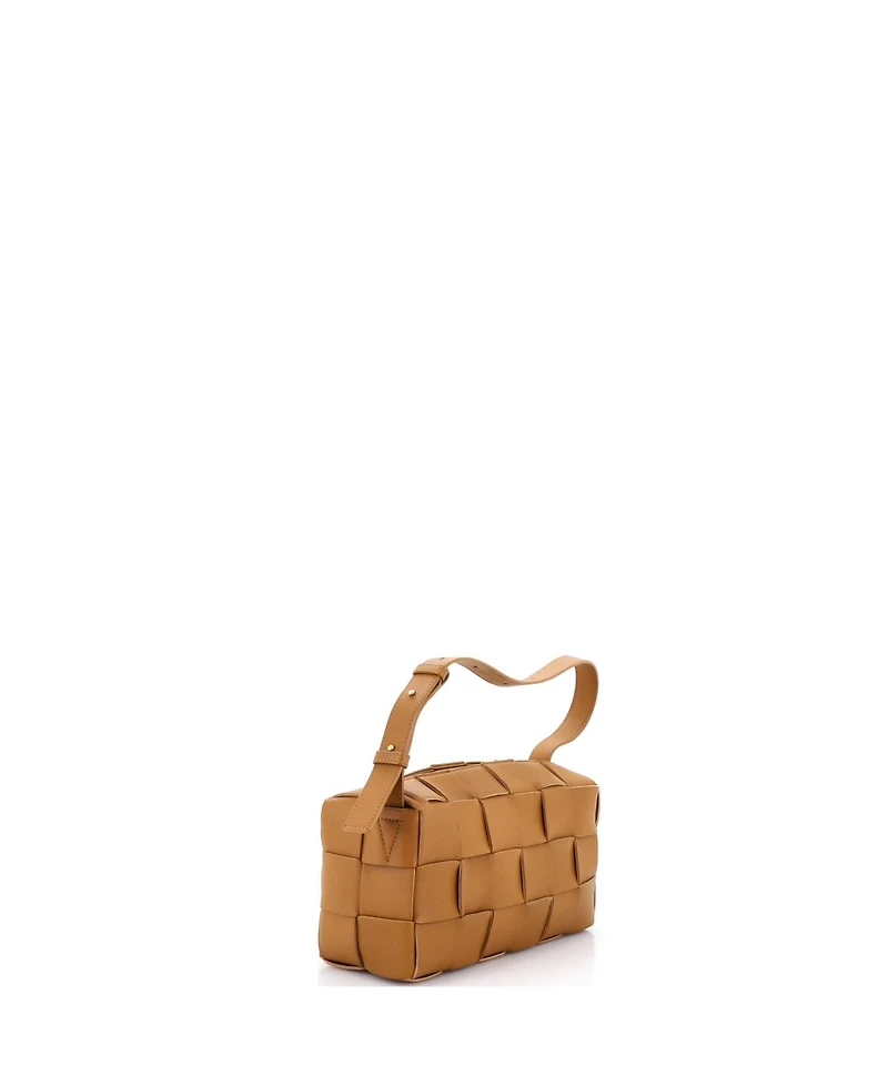 Pre-Owned Bottega Veneta Small Brick Cassette Shoulder Bag Maxi Intrecciato Leather