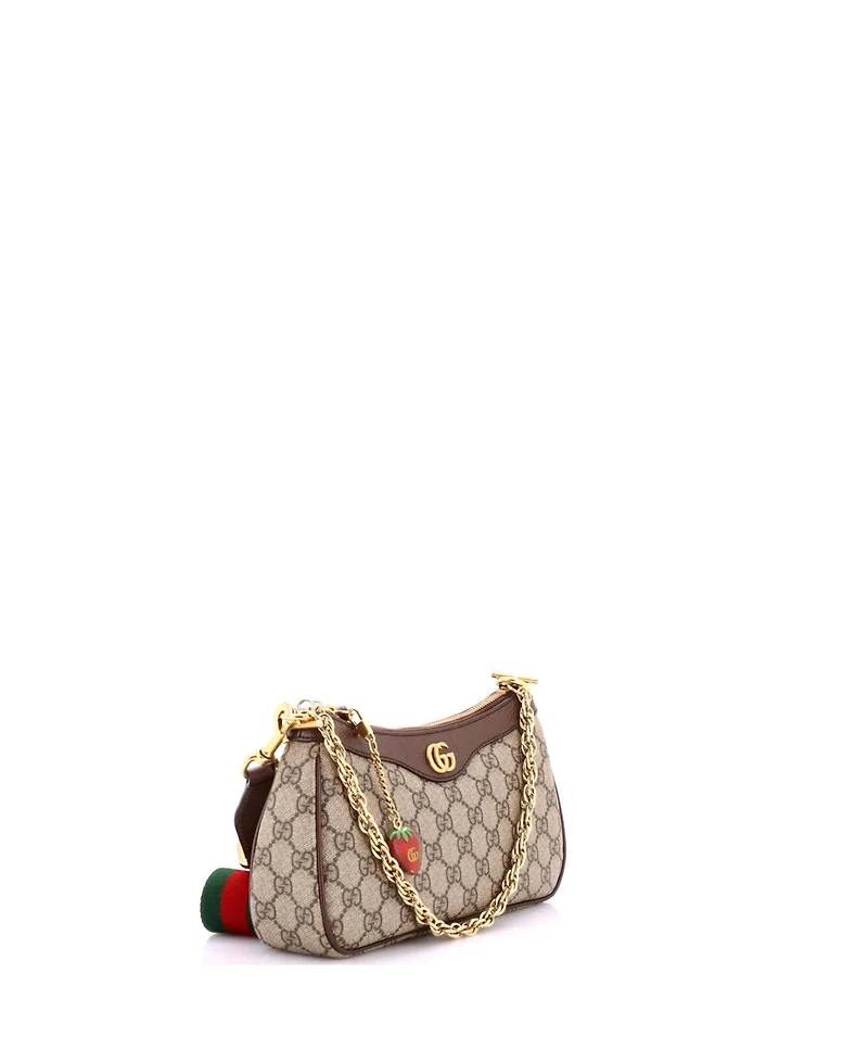 Pre-Owned Gucci Small Ophidia Charm Shoulder Bag Gg Coated Canvas